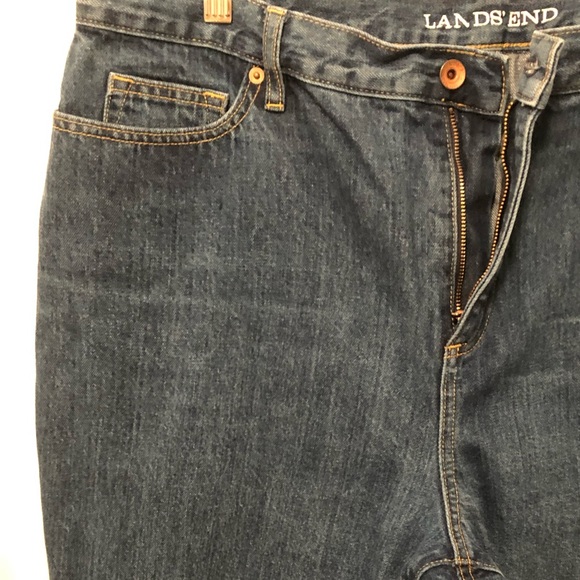 28. Lands End, Dark Wash, Denim, Straight Leg - Picture 5 of 13